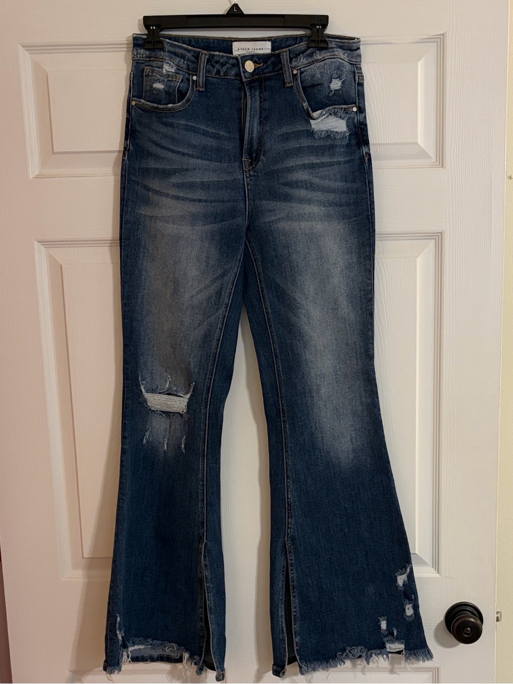 Risen Jeans High Rise Inside-Slit Flairs